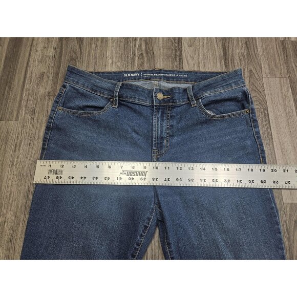 Old Navy Jeans Womens 12 Blue Super Skinny Mid Rise Stretch Denim Classic Style - Picture 7 of 10